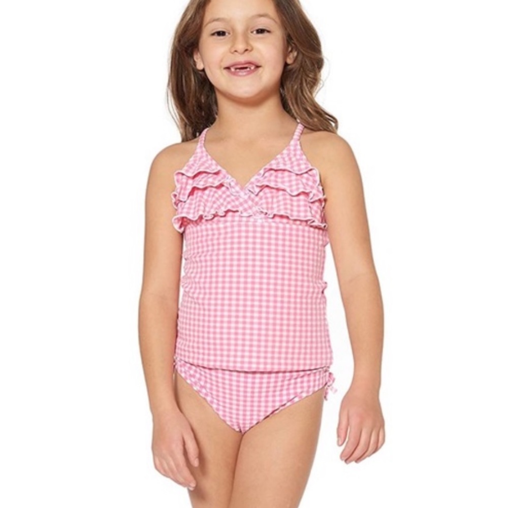 NWT Tommy Bahama girls swimsuit Pink Gingham size 24M